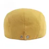 Wuaumx Bahar Sonbahar Bere Şapka Erkekler Örgü Visor Kapağı Günlük Moda Kadınlar Beret Katı Sarı Mavi Pik Düz Şapka Duck Ağız Şapkası J220722