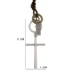 Grand anneau jésus croix pendentif collier chaîne réglable en cuir colliers pour femmes hommes Punk mode bijoux cadeau