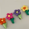 Barrette à fleurs en tissu fait à la main, clip latéral, couleur bonbon, petites fleurs, frange, accessoires pour cheveux coréens, couvre-chef, printemps