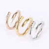 Nail Ring Women Designer nail ring Advanced versionTitanium Steel Midi Rings Silver Gold-Plated set with cz diamonds Luxury Jewelry High quality Christmas gift