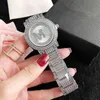 Brand Watch Women Girl Diamond Big Letters Style Metal Steel Band Quartz Wrist Watch M126