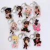 Keychains Anime Jibaku Shounen Hanako-kun Stand Figure Toilet-Bound Yugi Pink Mokke Double Plate Model Toy Acrylic KeychainKeychains Fier22