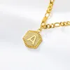 Enklets A-Z Letter Hexagon-vormige initiële enkel Bracelet roestvrijstalen voeten sieraden goud kleurpoot ketting vrouwen geschenken 2022anketten kirk22