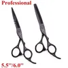 Hair Scissors 5.5 6.0 Professional dressing 440C Thinning Shears Barber Set Cutting dresser 1010# 220317