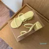 2022 Sandálias de verão de salto de verão Vestido de noiva de couro real desliza feminino Slingback Runway Slippers Walking Casual Supotos 888