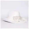 Beretten witte handgemaakte vrouwen wollen bruid cowboy hoed brede run bruids strass rhinestone western sombrero hombre fedora