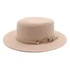 Однотонная соломенная шляпа, мужская и женская летняя уличная солнцезащитная Панама, кепка в стиле ретро, дышащий цилиндр на плоской подошве HCS174