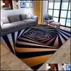 3D Vortex Ilusão Carpet da porta do piso do piso abstrato abstrato de capacho óptico geométrico não deslizamento Decoração de decoração Tapete W220328 Drop entrega 20