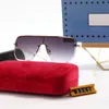 Kadınlar için 2022 Tasarımcı Güneş Gözlüğü Büyük Çerçeve Tek Parça Metal Gözlük UV400 Anti-Uv Gözlük Gözlük Demleme Yaz Hediye Çerçeveleri Sunglass Gözlük Kutusu Ile