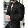 Men's Casual Shirts Spring Autumn Men Fashion Turn-down Collar Buttoned Tops Men's Pattern Print Long Sleeve Shirt StreetwearMen's