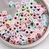Mixed Letter Acrylic Loose Beads Round Flat Spacer Alphabet Beads For Jewelry Making Handmade Diy Bracelet Necklace Accessories 49 D3