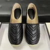 Plateau-Espadrille-Sandale, Leder, Designer-Freizeitfarben, Damen, Schwarz, Slip-on-Schuhe, Sohle aus weichem Cord, Tuvqi