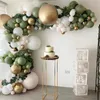 Macaron Sage Green Balloon Arch Garland Kit Feliz Aniversário Decoração do Balão Decoração do Baby Wedding Festa de Valentim Festa 220527