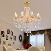 Europejski żyrandole żyrandole Kreatywne badanie sypialni Crystal Restaurant Lampa hotel Duplex Building Project Lights Led ZG8529#