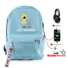 Backpack Fashion Harajuku Imprimir pequenos pesadelos 2 bolsa de bolsa recarregável USB Mulheres da escolar