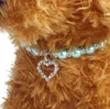 Bling evcil köpek yakaları moda aşk inci kolye küçük orta köpekler için mücevher kolye evcil hayvan aksesuarları için kristal elmas kedi yakaları