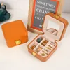 Travel Jewelry Boxes PU Leather Organizer with Mirror Small Portable Jewelry Box for Rings Earrings Necklaces Bracelet Storage Holder Cases