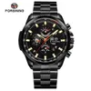 Mekanisk ny ForSining Watch Mens Multifunction Rostfritt vattentätt komplett kalender Militär Automatiska klockor Montre Relogio T200311