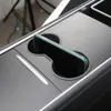 Suporte para copo de água de carro para Tesla Model 3 Y 2021 acessórios de centro Silicone à prova de derrapagem Porta-copos para carro à prova d'água Suporte de furo duplo