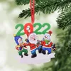 2022 عيد الميلاد الديكور راتنج قلادة DIY اسم مكتوبة بخط اليد سانتا كلوز الثلج الحلي الشجرة عيد الميلاد 0730