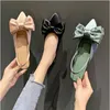 Sandaler Designer Brand Women's Silk Pointed Temperament Women Shoe Flat Dress Shoes Bow Tie Slippers Fashion 2022Sandals