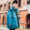 2021 Nuovi bambini della moda giunta giunta inverno ragazze parka anatra bianca giù ad addensare giacche da ragazzi caldi lunghi per bambini j220718