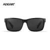 KDEAM все черные квадратные поляризованные солнцезащитные очки мужские очки с плоским верхом аксессуары в комплекте CE 220531