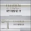 Robe Hooks Bathroom Hardware Bath Home Garden Metal Curtain Ring With Clips Window Shower Rod Rings Drapery Hook Drop Delivery 2021 C3Esr