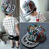 النمط الكوري Parentchild Hat Boys and Girls Mdiv Lettergeery Flat Hip Hop Children Baseball Cap Sun Hat7089435