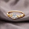 Anelli di nozze femminile Simple Heart Ring Women Donne Gift di compleanno romantico di Finger per la fidanzata Crystal Zircone Jewelrywedding