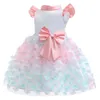 2022 Summer Girls Dress Princess Bow Flower Abiti da sposa per bambini Per vestiti per ragazze Costume per feste di compleanno per bambini Abbigliamento per bambini