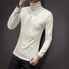 Men's T-Shirts Velvet Turtleneck Long Sleeve 2022 Autumn Streetwear Party Luxury T Shirt Men High Lead Keep Warm Slim Fit Stretch