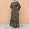 Abbigliamento etnico Stampa elegante Maxi abiti floreali per le donne Primavera Autunno 2022 Dubai musulmano O-Collo Abiti a maniche lunghe Abiti femminiliEtnico