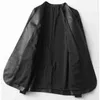 Nerazzurri Autumn Black Soft Light Faux Leather Jackets för kvinnor 2022 Deep V-Neck Belt Elegant Luxury Korean Fashion 6xl 7xl L220728