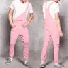 Men's Jeans Men's Rompers Mens Jumpsuit 2023 Fashion Cotton Casual Male Denim Ripped Pants Pink Overalls Conjunto Masculino Size