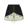 패션 브랜드 디자이너 반바지 브랜드 브랜드 Rhude Shorts 남자 여름 거리 힙합 큰 캐주얼 레터 5 포인트 남자 001
