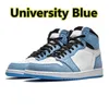 С коробкой 1 1S баскетбольная обувь мужчины женские тренеры спортивные кроссовки Университет Blue Dark Mocha Georgetown