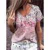 2022 Новые летние вершины Women Vintage 3D Floral Print Trub