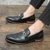 New Luxury Designer Men's Black Brwon Metal Button Bullock Wedding Homecoming Shoes Flats Casual Loafer Dress Zapatos Hombre