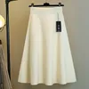 Surmiitro мода осень зима вязаная MIDI длинная юбка женщины элеганткорейский стиль средняя длина высокая талия линия женщина 220317