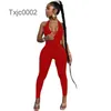 2022 Jumpsuits de Verão para Womens Designer Macacões V-Neck sem mangas Macacões Sexy Hip Backless Bodycon Capris