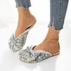 Sandalet Kadın Beden 8 Geniş Yürüyüş Ayakkabıları Düz ​​Yaz Boho Rhinestone Tan platformu kadınsandalssanals için