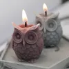1PC 3D OWL SILICONE CANDLE DIY HANDMADE HARS MOLMEN VOOR Gips Wax Mold Soap Making Cakes Kit 220711