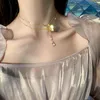 Colares pendentes jóias coreanas de moda jóias exageradas de borboleta dourada de borboleta elegante de clavícula feminina