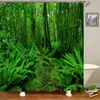 Lasowa naturalna sceneria zasłony prysznicowe 3D Zasłony do kąpieli drukowania poliestrowej tkaniny z haczykami House Dekoracyjne ekran 220517