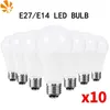 10pcs LED Bulb Lamps E27 E14 220V 230V 3W 6W 9W 12W 15W 18W 20W Lampada Bombilla Table Light Lighting Living Room Home Luminair H220428