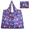 New Tote Foldable Bag Colors ECO Reusable Polyester Portable Shoulder Handbag Cartoon Green Folding Pouch Shopping Bag