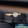 New Twisted Delicate Zircon Gold Ring Women Fashion Wedding Engagement Jewelry Classic Four Claws Promise Ring for Womens