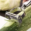 Função de dupla função Ferramentas de vegetais de frutas descascador de ralador de aço inoxidável Potato ralador Julienne Peelers