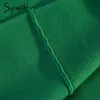 Syiwidii ​​lateral verde split sexy malha saia longa para mulheres outono inverno elástico faixa moda casual lápis midi saias 220401